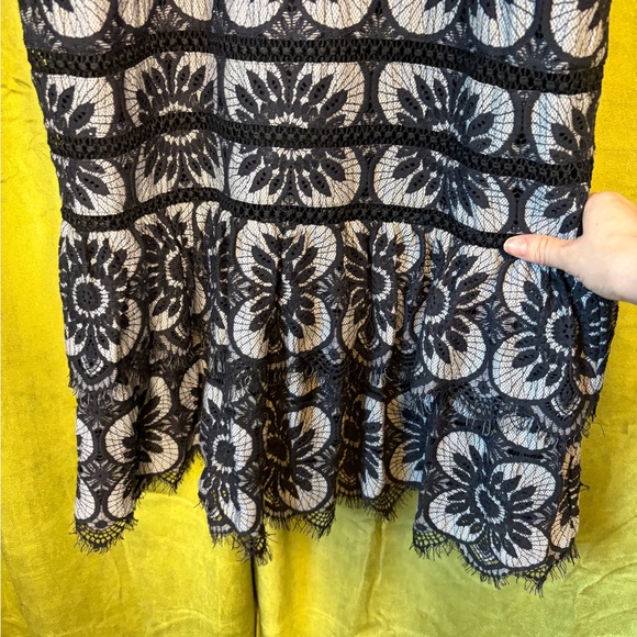 Banana Republic Black & Blue Lace Halter Style fitted Midi dress. Size 4. $158 - Picture 4 of 8